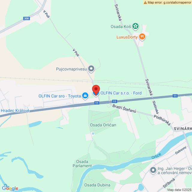 Poloha Lexus Hradec Králové
