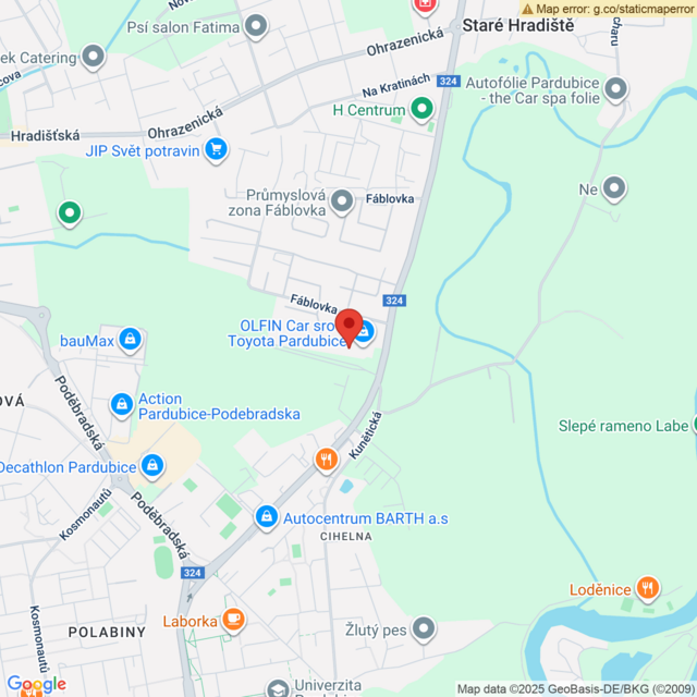 Poloha Toyota Pardubice
